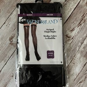 NEW Wonderland Striped Thigh Highs
